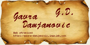 Gavra Damjanović vizit kartica